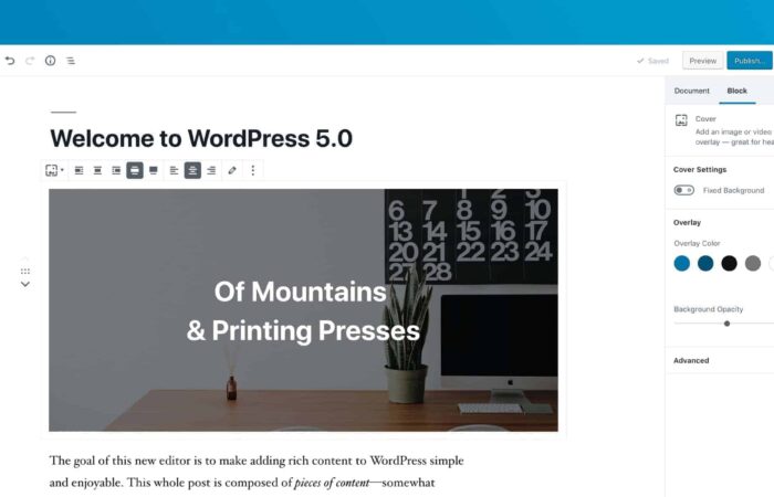 Добре дошли в WordPress 5.0
